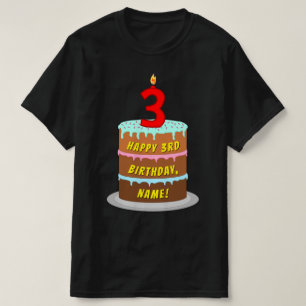 3:e födelsedagen - Roligt - Kummel och ljus, med e T Shirt
