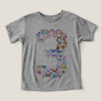 3:e födelsedagsfjäril, 3 års gamla flickor t shirt