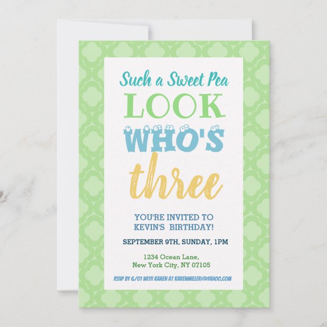 3:e födelsedagsinbjudan inbjudningar (Framsida)