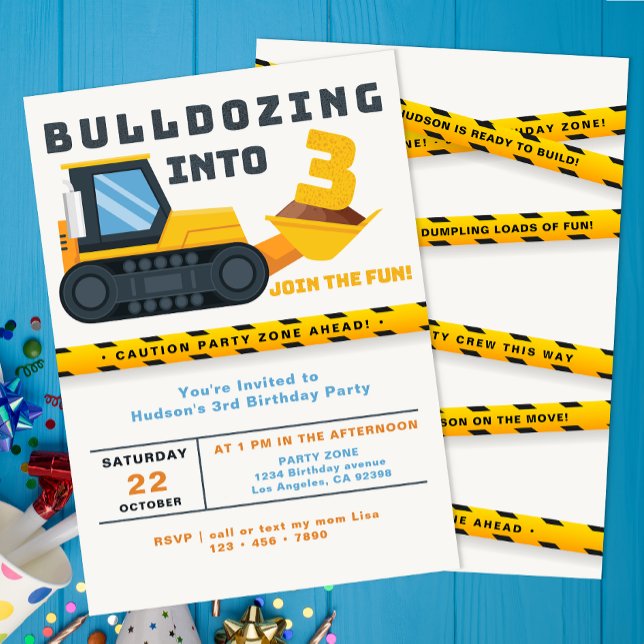 3:e födelsedagspartiets inbjudan (3rd Birthday Party Invite)