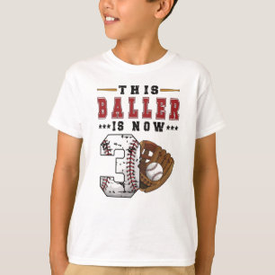 3:e födelsedagspresenten i Baseball Player 3-åri T Shirt