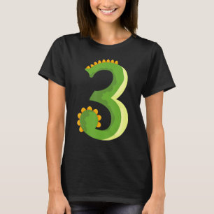 3:e födelsedagstjocken eller flicka med dosinosaur t shirt