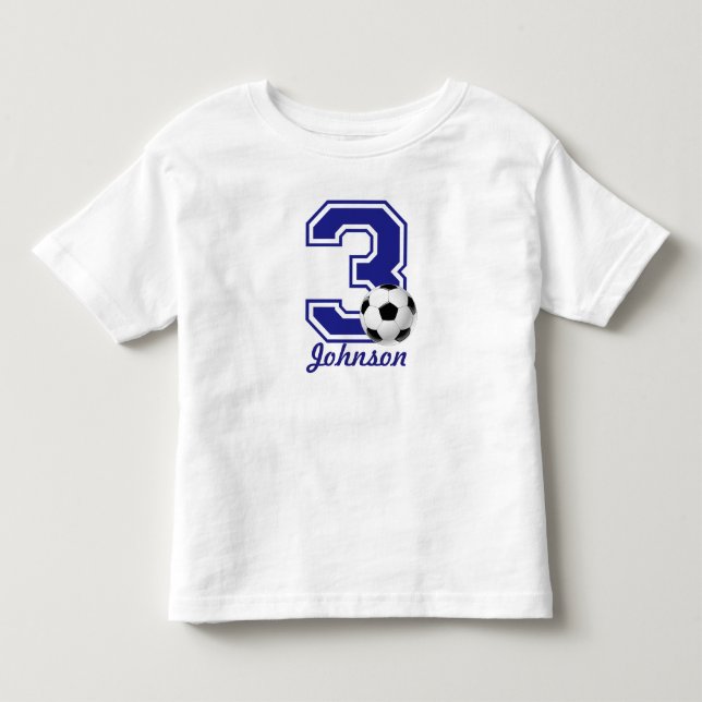 3:e födelsedagstjukaren, personlig för fotboll tee shirt (Framsida)