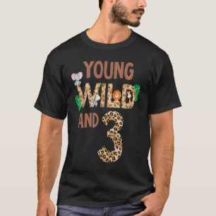 3:e födelsedagstjuvans för unga Vilder och 3 jungl T Shirt