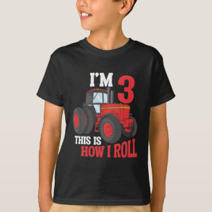 3:e födelsedagstraktorn som älskar Kid 3 år gam T Shirt