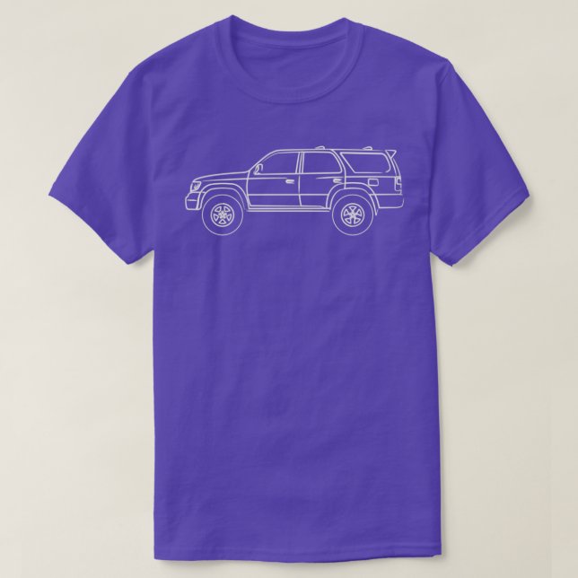 3:e gen 4springer Hilux surfa, vit kontur T Shirt (Design framsida)