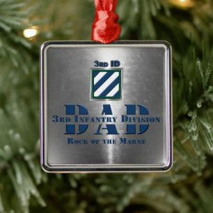 3:e ID infanteridivisionens DAD jul Julgransprydnad Metall
