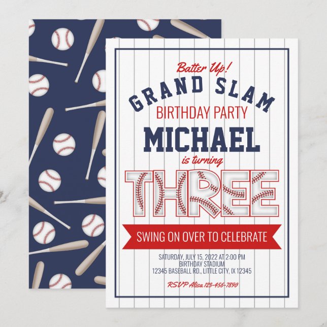 3:e inbjudan till basket på födelsedagen (Fram/baksida)