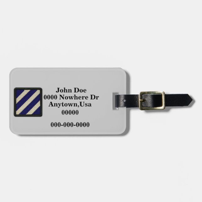 3:e INF DIV Infantry Division Veterans Vets Bagagebricka (Horisontell Framsida)