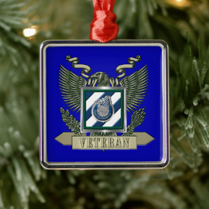 3:e infanteridivisionens jul julgransprydnad metall