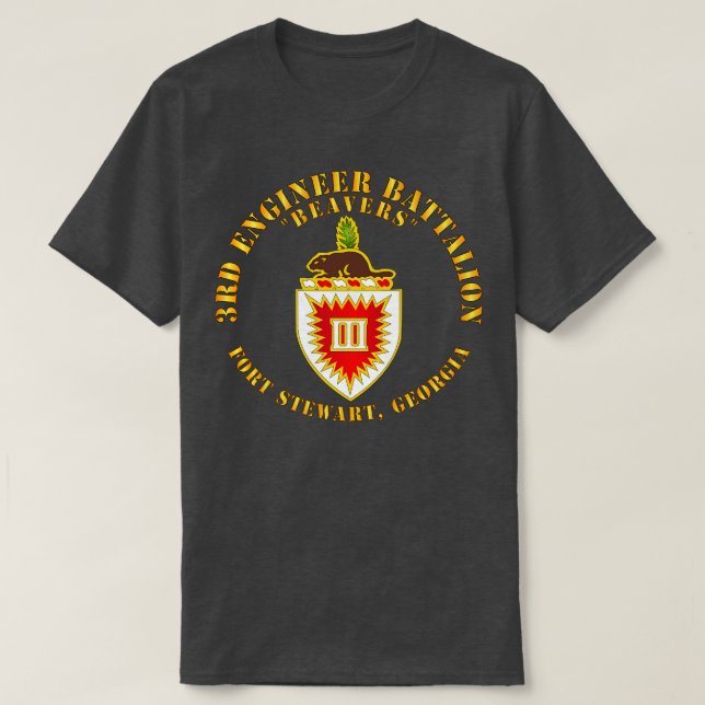 3:e Ingenjör Bn Beavers Fort Stewart Georgia T Shirt (Design framsida)