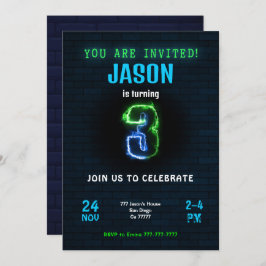 3:e jokerbjudan på födelsedagen inbjudningar