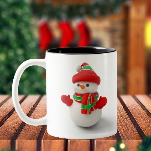 3:e jul, två-tonshals Snögubbe Mugg (Skapare uppladdad)