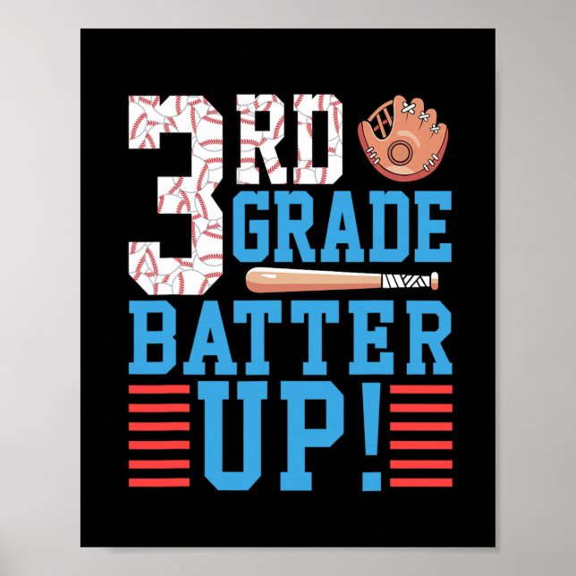 3:e Klass Back to school 3:e Klass-batter upp Base Poster (Framsidan)