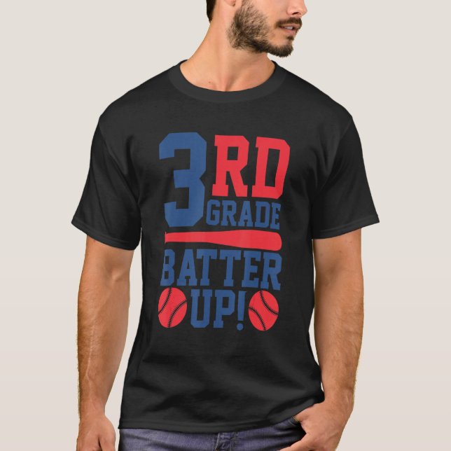 3:e Klass Back to school 3:e Klass-batter upp Base T Shirt (Framsida)