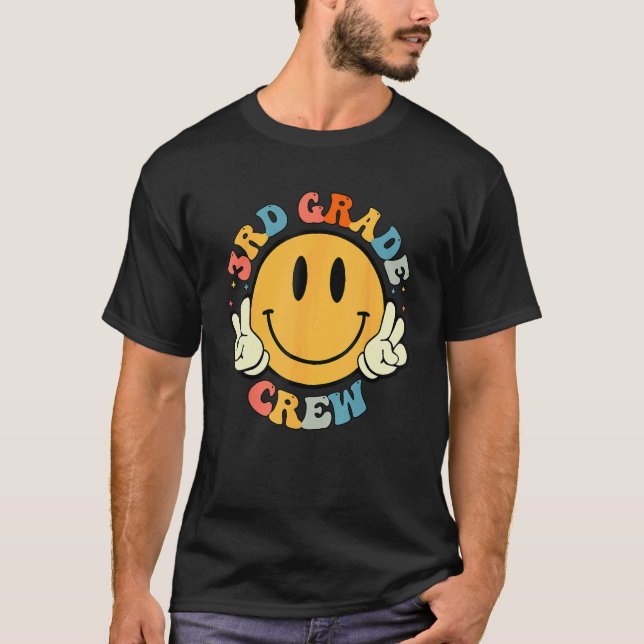 3:e klass besättning Retro Groovy lärare Student B T Shirt (Framsida)