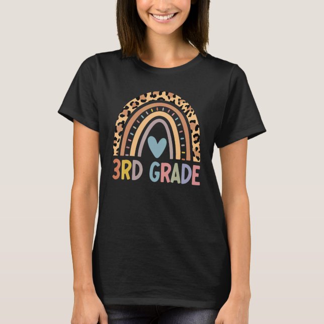 3:e klass Boho regnbåge lärare elev sista skoldage T Shirt (Framsida)