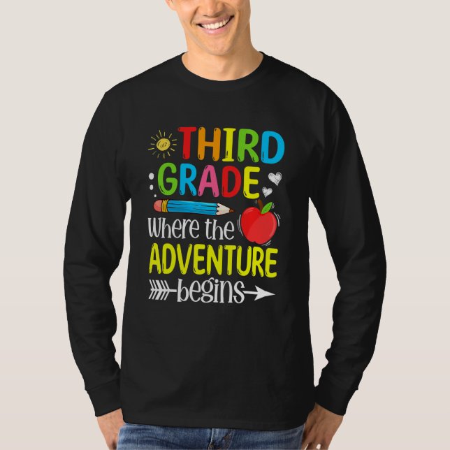 3:e klass där äventyret börjar tredje elev t shirt (Framsida)