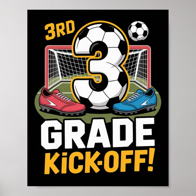 3:e klass fotbollskickoff Ck till skolan barn tred Poster (Framsidan)