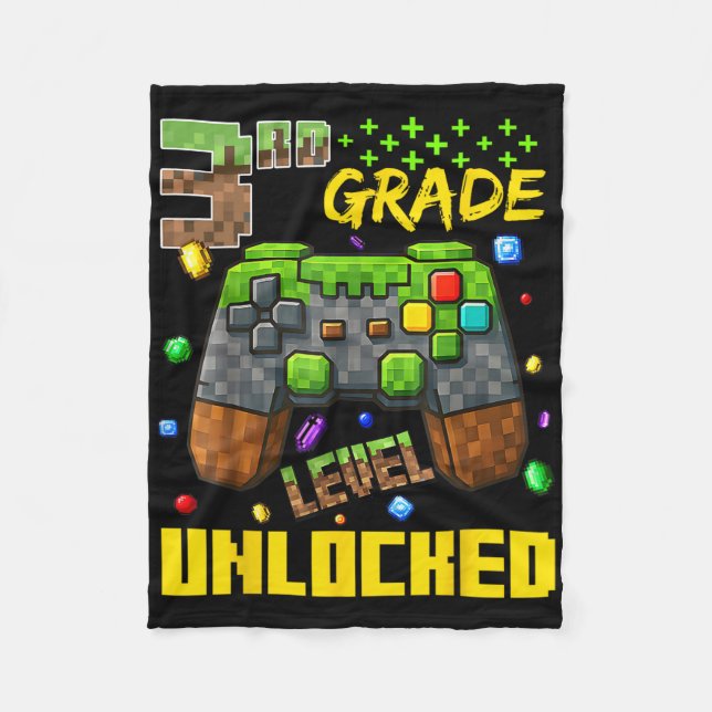 3:e klass Gamer Tröja Första Skoldagen Tee Fleecefilt (Framsidan)