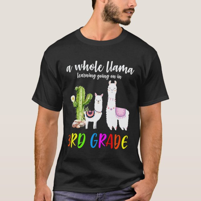 3:e klass Llama Kaktus Elev Höstterminen T Shirt (Framsida)