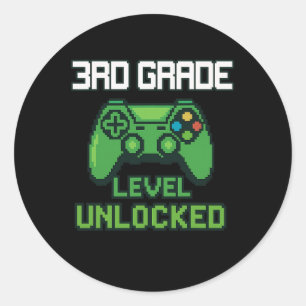3:e klass nivå upplåst Gamer Ck Till skolan pojkar Runt Klistermärke