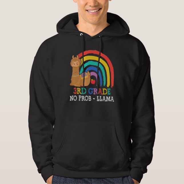 3:e Klass no Prob Llama Teacher Back to school Rai Hoodie (Framsida)