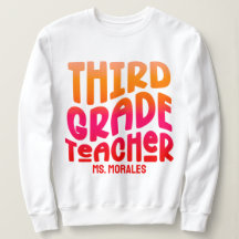 3:e Klass-Orangen Lärare Red Ombre Text Design