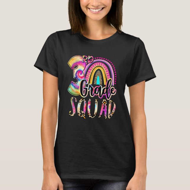 3:e Klass Squad Tie Dye Back to school Lacher Stu T Shirt (Framsida)