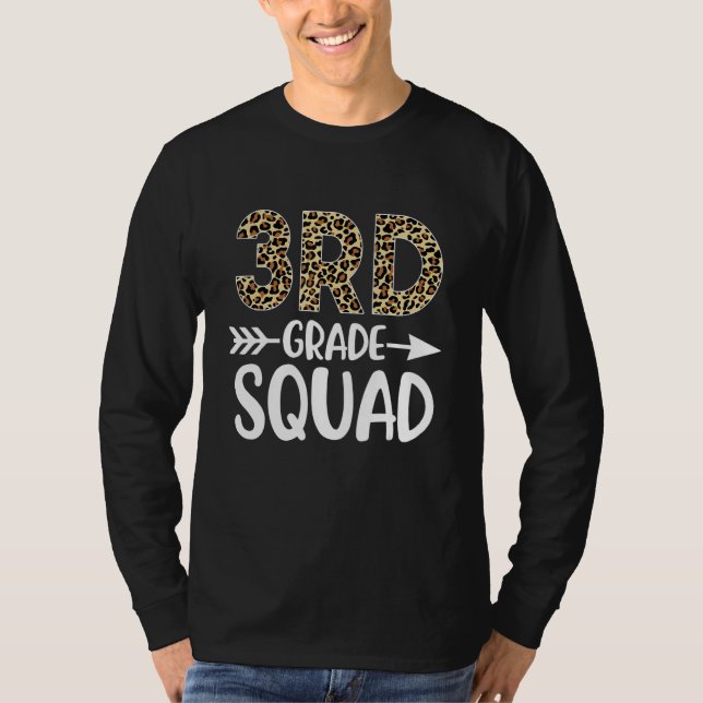 3:e klass trupp Leopardtryck Tredje klass lärare  T Shirt (Framsida)