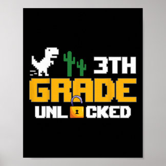 3:e klass Upplåst Dinosaurie Roligt TV-spel Ck Til Poster