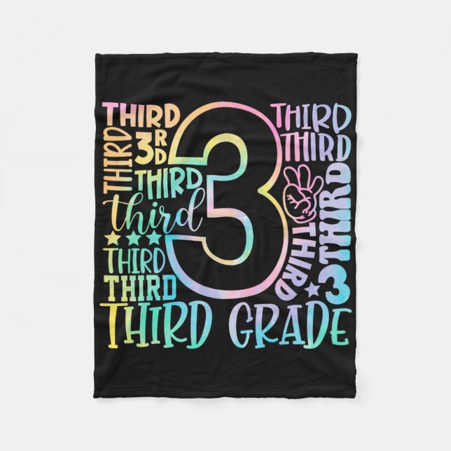 3:e klassens typografiteam Tie Dye Ck till skolsta Fleecefilt (Framsidan)