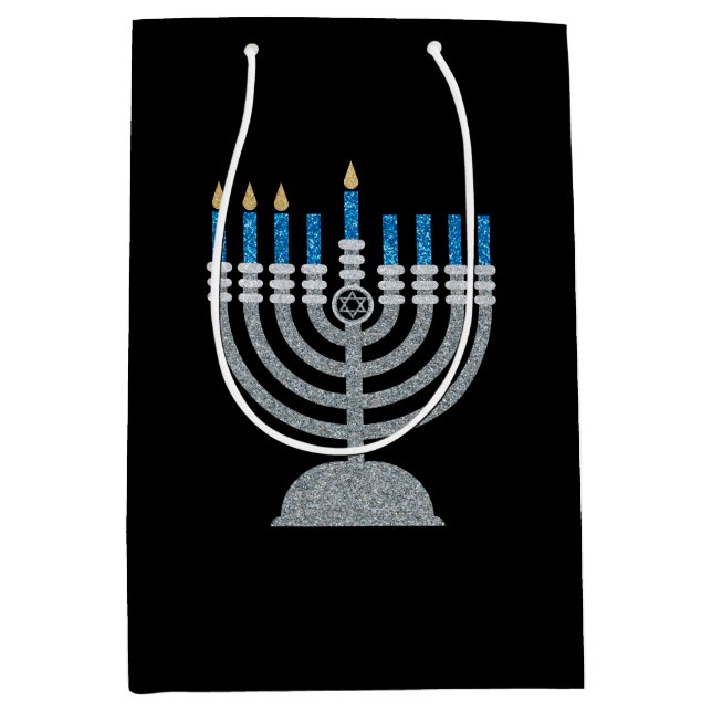 3:e Natten Hanukkah Glitter Medium Gift Bag (Framsidan)