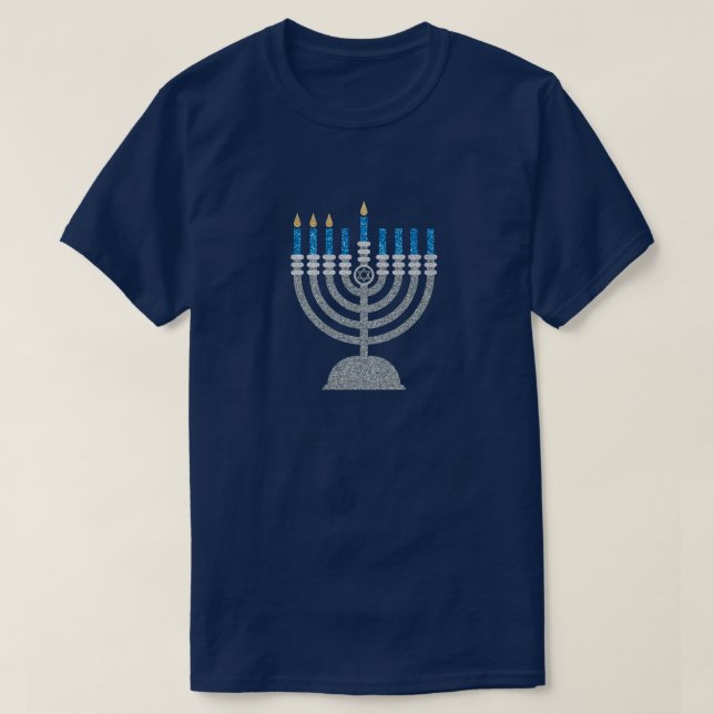3:e natten i Hanukkah Glitter T Shirt (Design framsida)