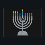 3:e natten på Hanukkah Glitter vykort<br><div class="desc">Hanukkah 2022 börjar på kvällen Söndag den 18 december och slutar på kvällen måndagen den 26 december</div>