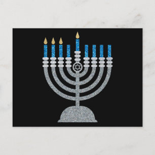 3:e natten på Hanukkah Glitter vykort