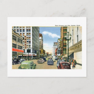 3:e och Pike, Seattle, Washington Vykort