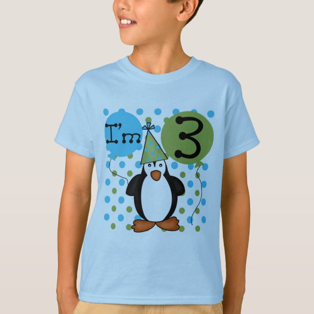 3:e Penguin Birthday Tshirts och Gifts (Framsida)