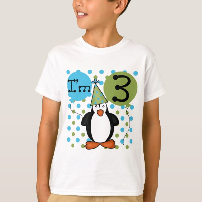 3:e Penguin Birthday Tshirts och Gifts (Framsida)