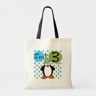 3:e Penguin Birthday Tshirts och Gifts Tygkasse