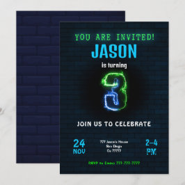 3:e pojkens födelsedagsinbjudning inbjudningar