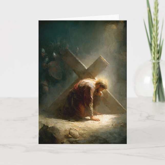 3:e Stationen för Korsvägen - Jesus Faller Första  Kort (Framsida)
