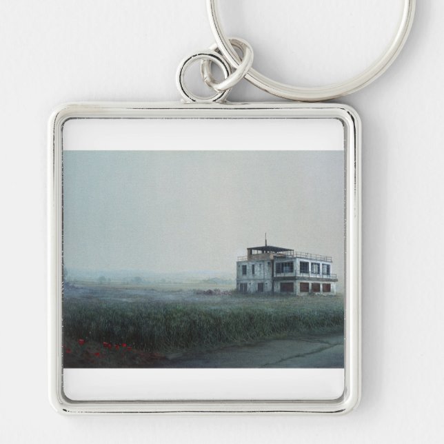 3 "Efter slaget" av Ron McGill Fyrkantig Silverfärgad Nyckelring (Framsidan)