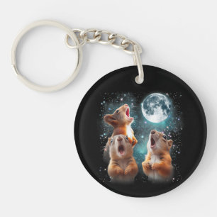 3 ekorrel Måne Howling Squirrel Head Funny