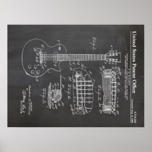 3 Electric Guitar Patent - Funny Music Älskare Gif Poster