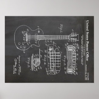 3 Electric Guitar Patent - Funny Music Älskare Gif Poster