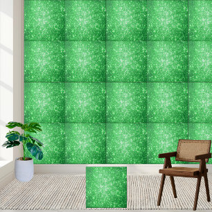 #3 Emerald Grönt Glitter Gnistra Ceramic Tile Kakelplatta