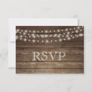 3 Entree Choices Rustic Mason Burk Bröllop Respons OSA Kort