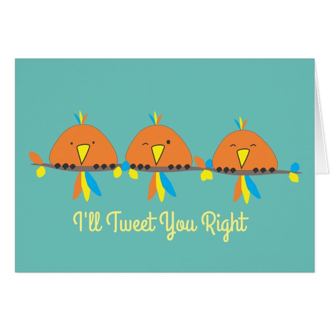 3 fåglar jag tweet You Höger OBS Kort (Framsidan Horizontal)