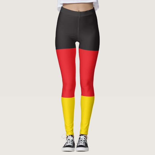 3 Färg-kombination, Flagga Leggings (Framsida)